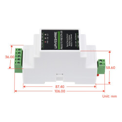 RS232 to RJ45 PoE Ethernet Module - Din-Rail-Schiene - bidirektional