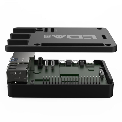 EDATec Raspberry Pi 5 Full Aluminium Kühlkörper Gehäuse Schwarz