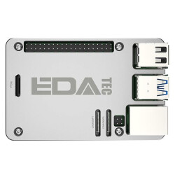 EDATec Raspberry Pi 5 Full Aluminium Kühlkörper Gehäuse Silber