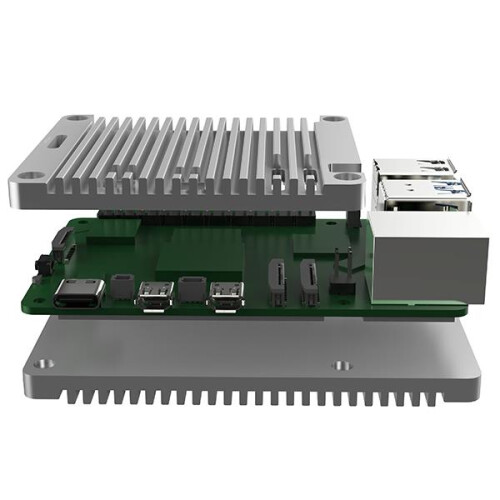 EDATec Raspberry Pi 5 Open Aluminium Kühlkörper Silber
