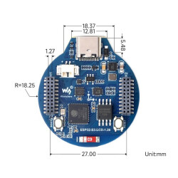 ESP32-S3 LCD Dev Board - 1.28 Zoll Round IPS Display - 32-bit LX7 Dual Core CPU - Wifi - BLE 5