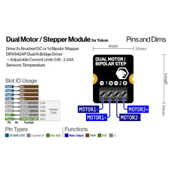 Dual- / Einzel-Bipolarer Schrittmotormodul für Yukon - DRV8424P Dual H-Brücken-Treiber