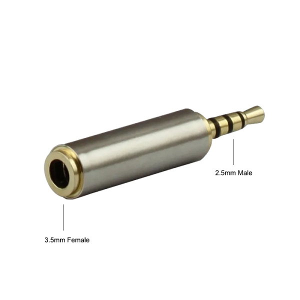 2.5mm plug to 3.5mm socket audio adapter