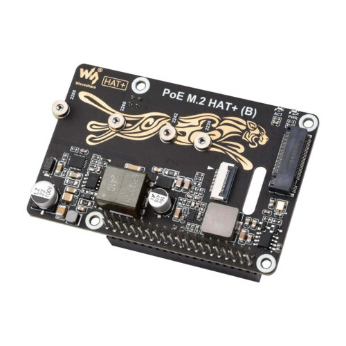 PCIe zu M.2 HAT+ Adapter mit PoE Funktion für Raspberry Pi 5