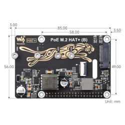 PCIe zu M.2 HAT+ Adapter mit PoE Funktion für Raspberry Pi 5