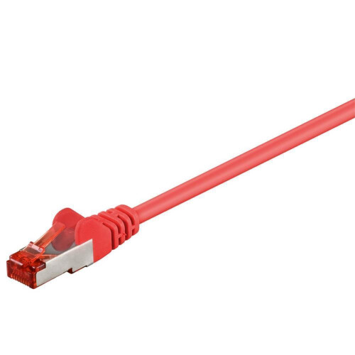 CAT6 Patchkabel S/FTP - doppelte Schirmung - 10Gbit - Rot - 0,25 Meter