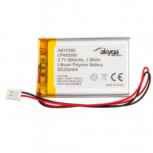Lithium Polymer LiPo Batterie - 3.7V 800mAh - JST-PH2 2mm - LP453350