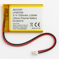 Lithium Polymer LiPo Batterie - 3.7V 1350mAh - JST-PH 2mm...
