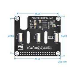 PCIe zu 2-Kanal PCIe Erweiterungs-HAT für Raspberry Pi 5