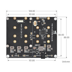 PCIe zu 4-Kanal M.2 NVMe SSD Adapterleser für Raspberry Pi 5