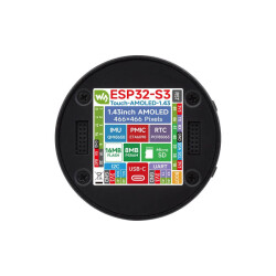ESP32-S3 1.43" AMOLED Display Development Board mit Metallgehäuse - WiFi - BLE 5 - 466x466 - Gyro - Accel