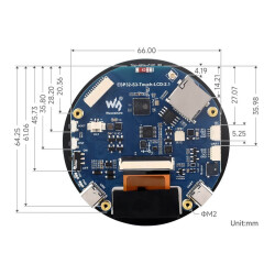 ESP32 S3 2,1 Zoll gebogene rundes Touch LCD Entwicklungsboard