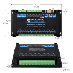 8 Kanälen Relaismodul mit ESP32-S3 WiFi, PoE, isolierter CAN-Schnittstelle, Dual-Core 240 MHz, Industrie-Gehäuse