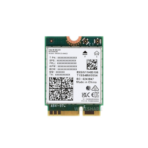 Wireless BE200 NIC Tri Band WiFi 7 with Bluetooth 5.4, NGFF M.2 E Key