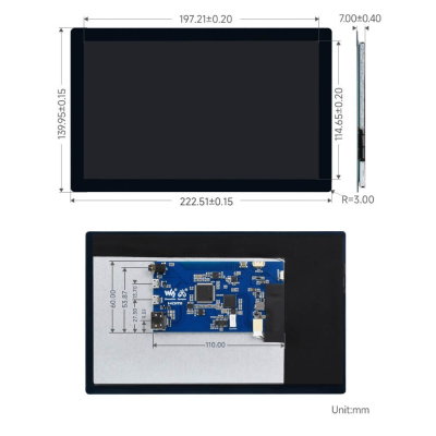 9″ QLED Touch-Display 1280×720 – HDMI - 450 cd/m²