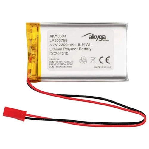 Lithium Polymer LiPo Batterie - 3.7V 2200mAh - JST-PH2 2mm - LP903759