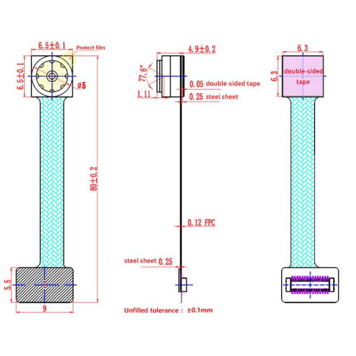 IMX219-D77 dimensions