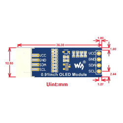 OLED 0.91" I2C LCD Display Weiß