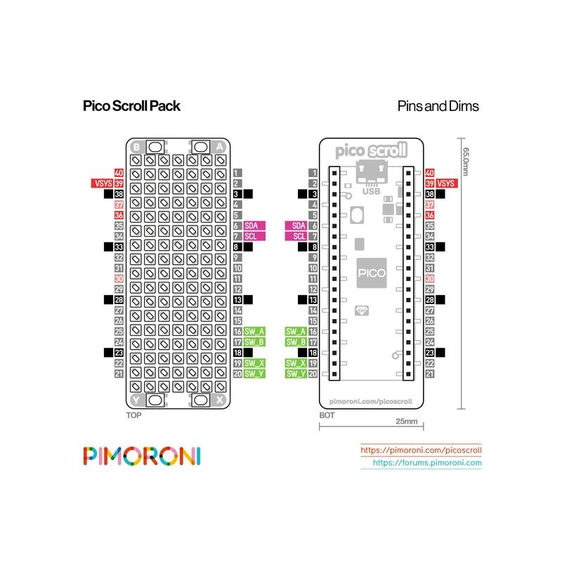 Pico Scroll Pack Pinout