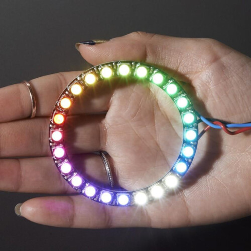 NeoPixel Ring - 24 x 5050 RGBW LEDs w/ Integrated Drivers - Warm White - ~3000K